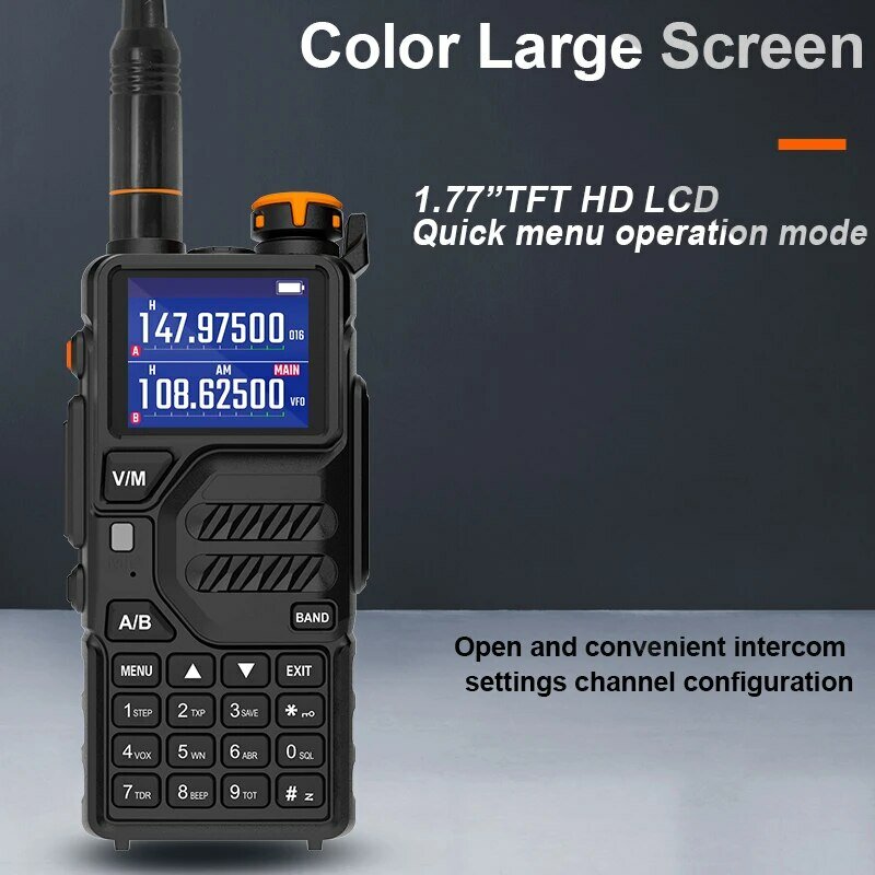 Baofeng-walkie-talkie UVK5 Plus, Radio bidireccional Amateur de 10W, banda completa tipo C AM Scrambler NOAA FM