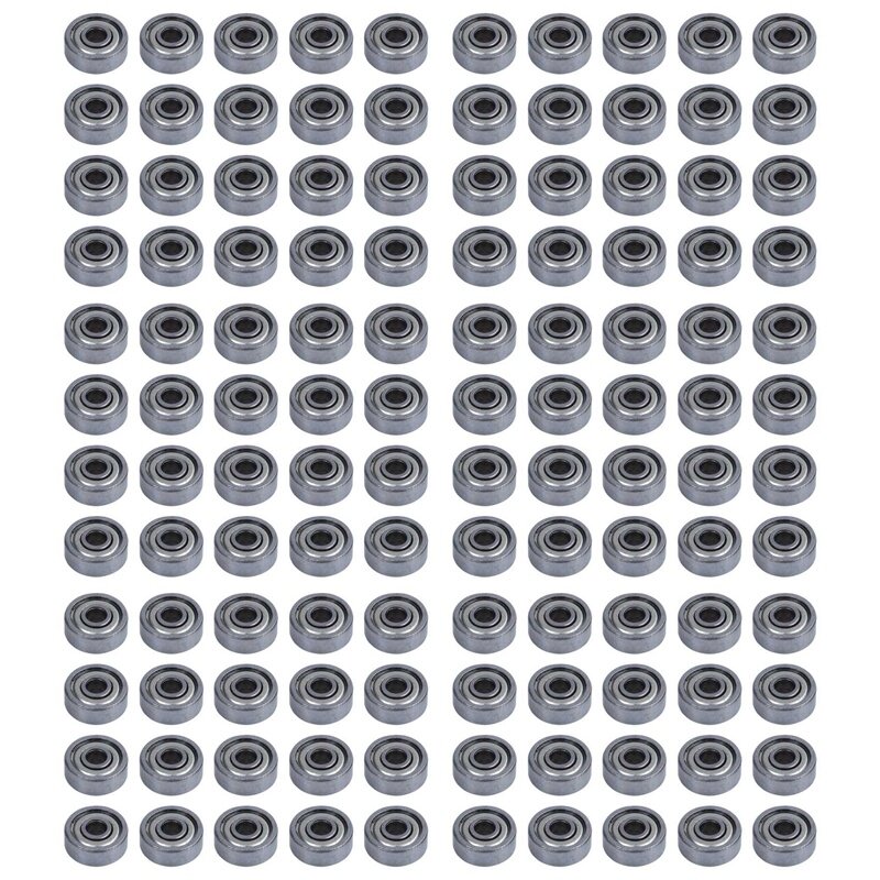 Aço carbono blindado rolamentos de esferas radiais, rolamentos de esferas profundos do sulco, 624ZZ, 4mm x 13mm x 5mm, 120 PCes