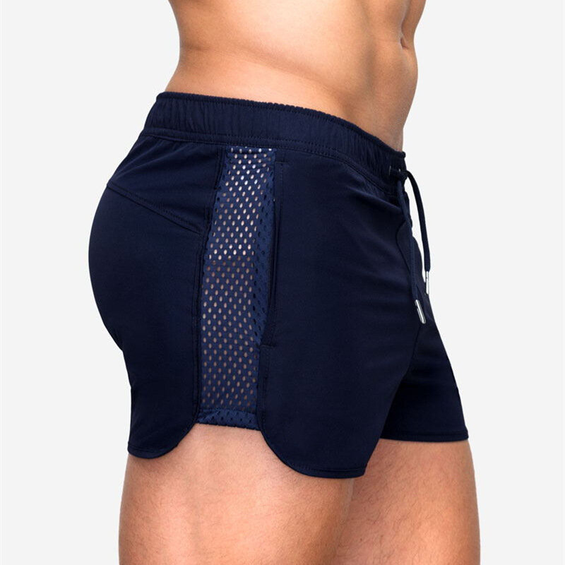 Pantalones cortos deportivos de secado rápido para hombre, Shorts de malla con bolsillos para entrenamiento, gimnasio, trotar, Verano