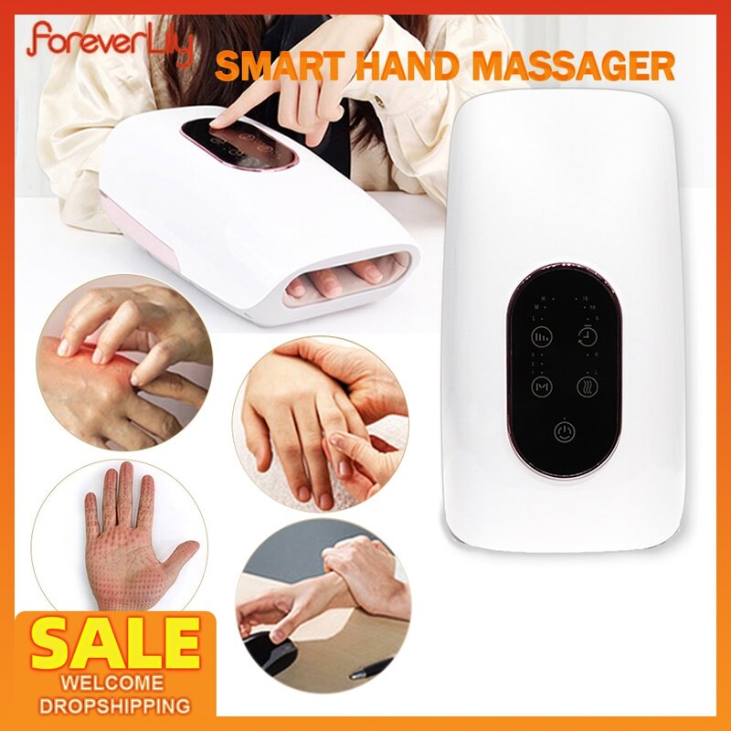 Masajeador de manos inteligente, Dispositivo de masaje relajante para aliviar el dolor de las manos, masajeador de manos caliente para amasar los dedos, Spa, el mejor regalo