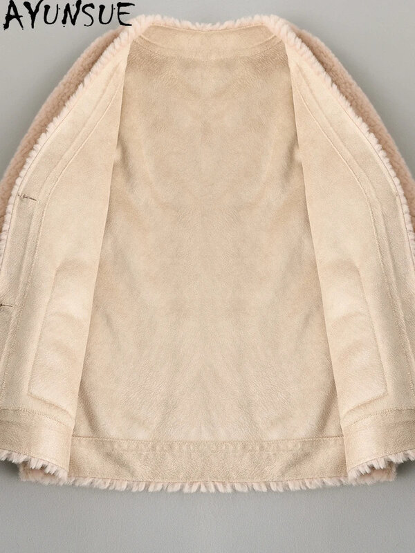 Женское шерстяное пальто средней длины, с V-образным вырезом