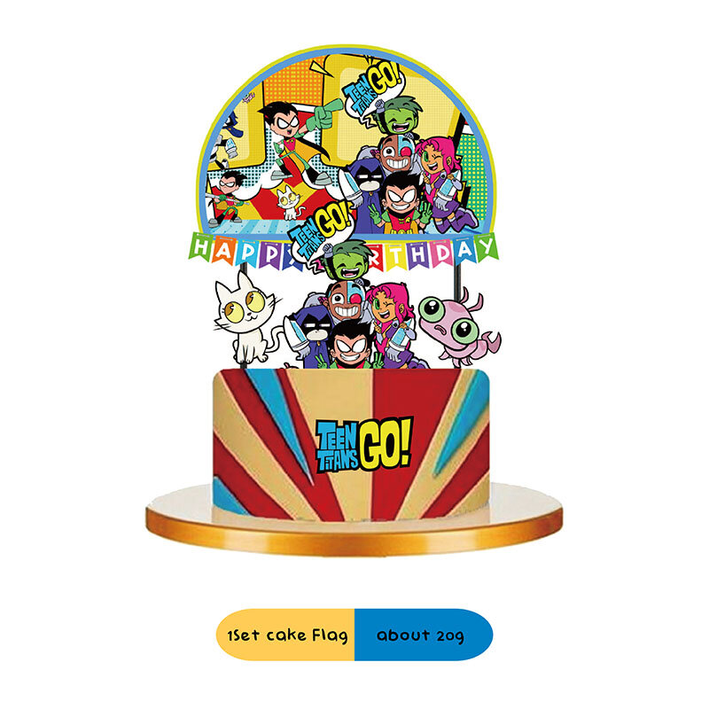 Teen Titans GO Theme Party Decorations Disposable Tableware Baby Shower Birthday Party Supplies Cup Plate Tablecloth Toy Set