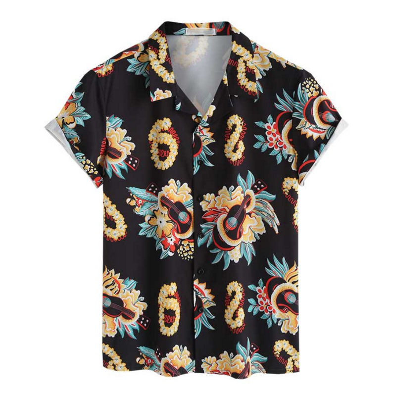Eenvoudig Herenoverhemd 3d Geprint Retro Fashion Top Losse Oversized Kleding Elke Dag Casual Shirt Met Korte Mouwen Comfort Herenkleding