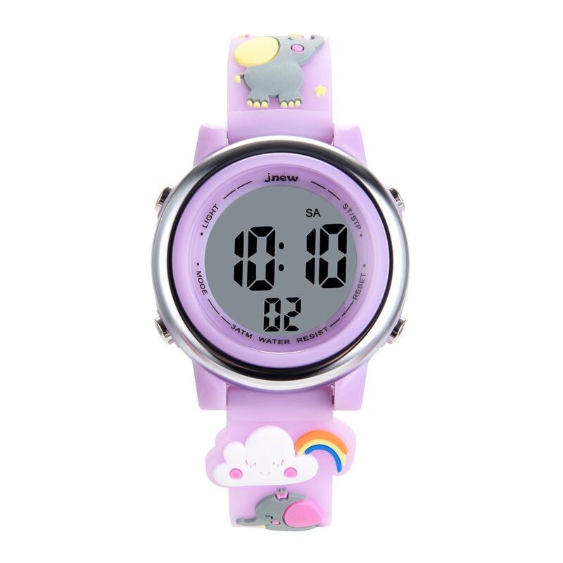 นาฬิกาอิเล็กทรอนิกส์ลายการ์ตูนสำหรับเด็ก H120นาฬิกาปลุกกันน้ำ30ม. นาฬิกาอัจฉริยะสำหรับเด็กเด็กหญิงเด็กชายนักเรียน LED