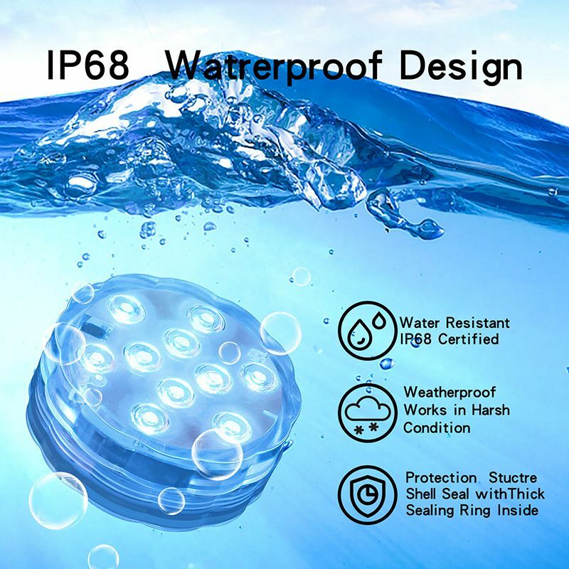 Lampe LED Submersible avec télécommande à 28 touches, IP68, aimant, installation extérieure, décoration de jardin, accessoires de piscine