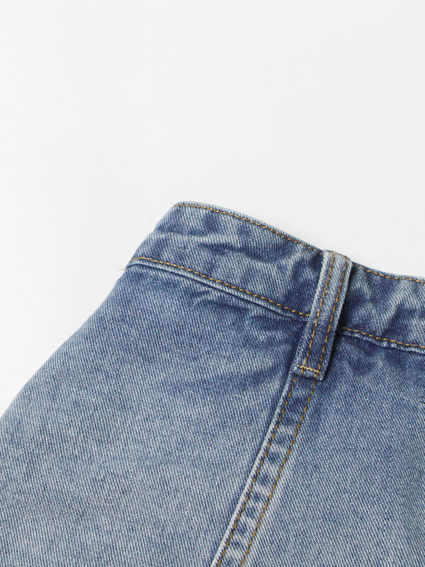 Женские джинсовые шорты на молнии, с высокой талией и пуговицами