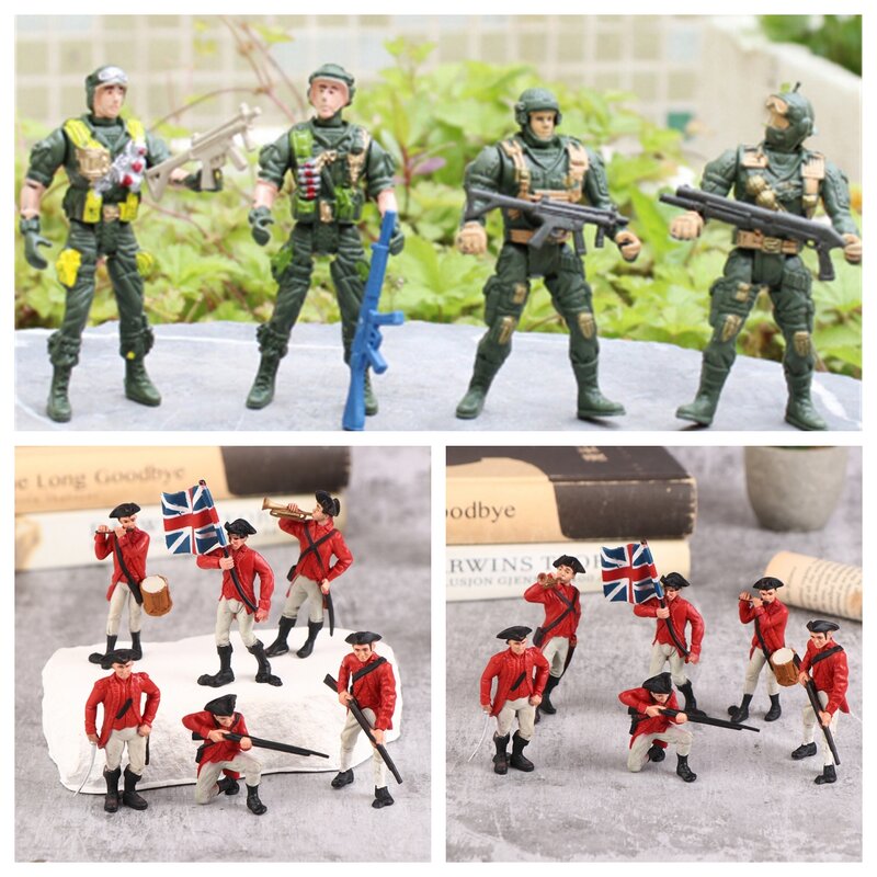 9cm wojskowy piaskownica Model zestaw specjalna siła figurki zabawki dla dzieci plastikowy żołnierz mężczyźni losowo mobilność żołnierz zabawki