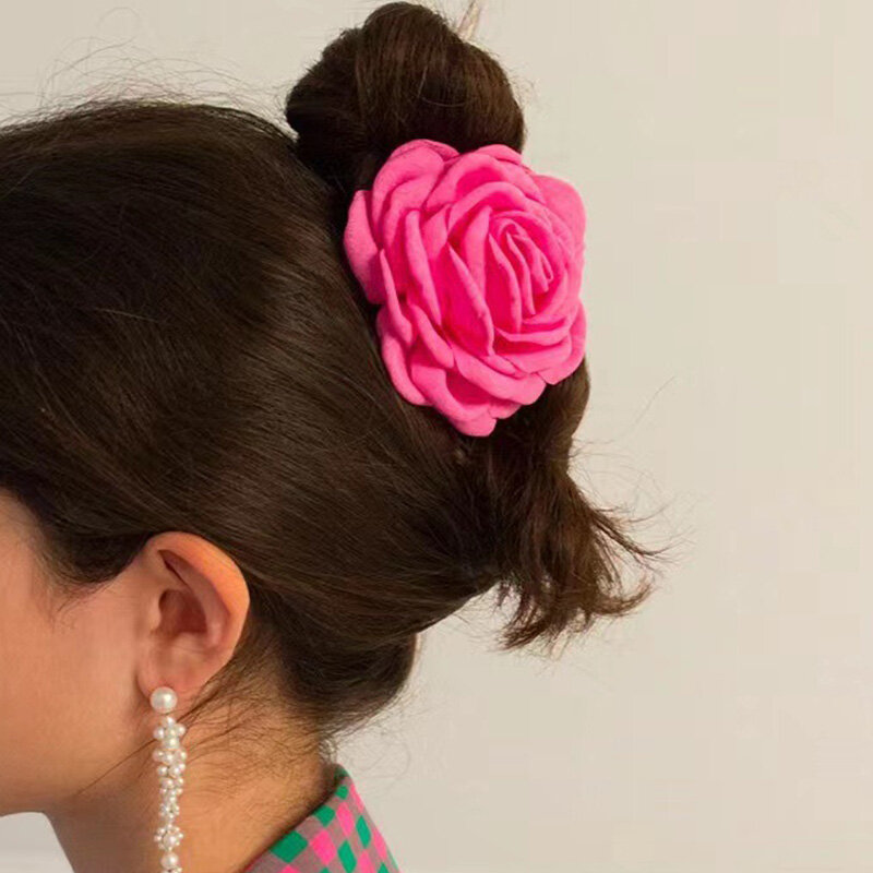 Francuski Vintage róża przypinki do włosów w kształcie kwiatów dla kobiet Retro rekin Clip 2023 New Ins słodka osobowość dekoracja nakrycia głowy prezent