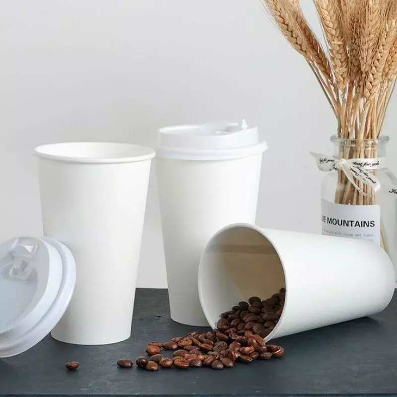 ชุดแก้วกระดาษแก้วกาแฟเอสเพรสโซ่แบบใช้แล้วทิ้งพร้อมบรรจุภัณฑ์แบบสั่งพิมพ์โลโก้ตามสั่งสำหรับร้านกาแฟ