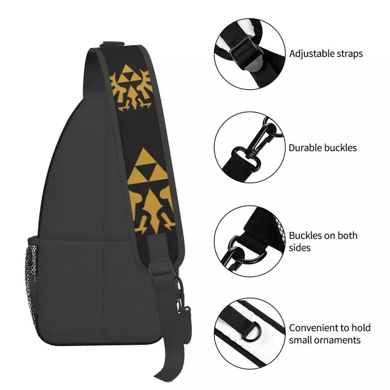 Lässige heiße Spiel Zeldas Legende Schulter tasche für Reisen Wandern Männer Brust Cross body Rucksack Schulter Tages rucksack