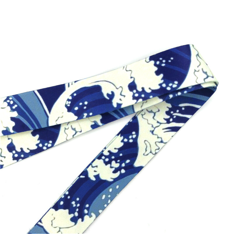 Vintage Kanagawa Hokusai Wave Lanyard Badge Id Mobiele Telefoon Touw Sleutel Lanyard Nek Bandjes Accessoires Omboordsels Linten