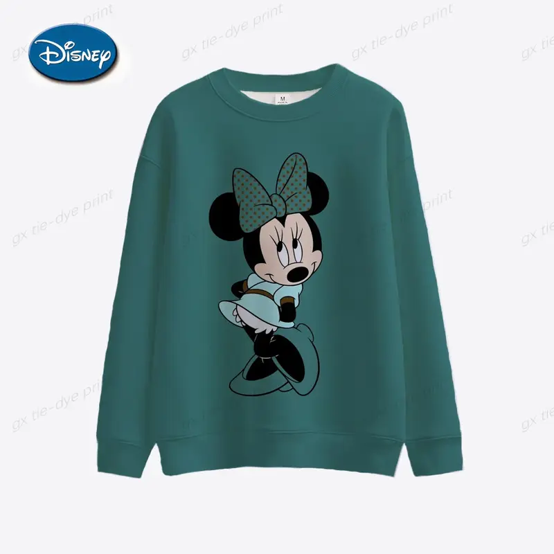 2024 Disney Mickey Mouse hooded sweater for children Cartoon long sleeve round neck sweater for girls Men and women