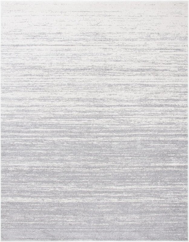 SAFAVIEW-Tapete de área de Adirondack, cinza claro e cinza, design moderno Ombre, sem derramamento, fácil atendimento, 10 'x 14'