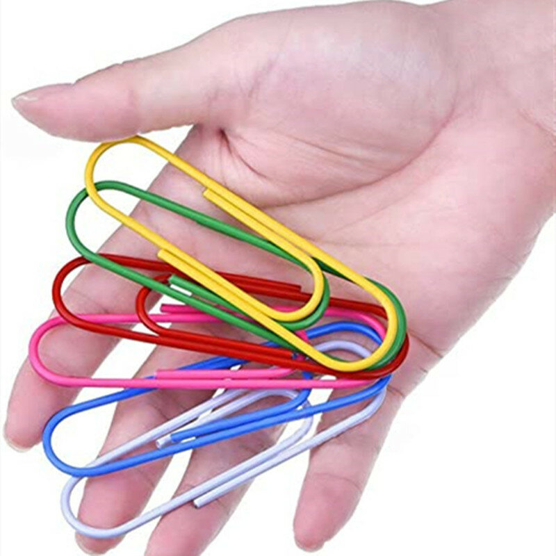 20pcs 100mm large color plastic coated paper clip cartoon paper clip