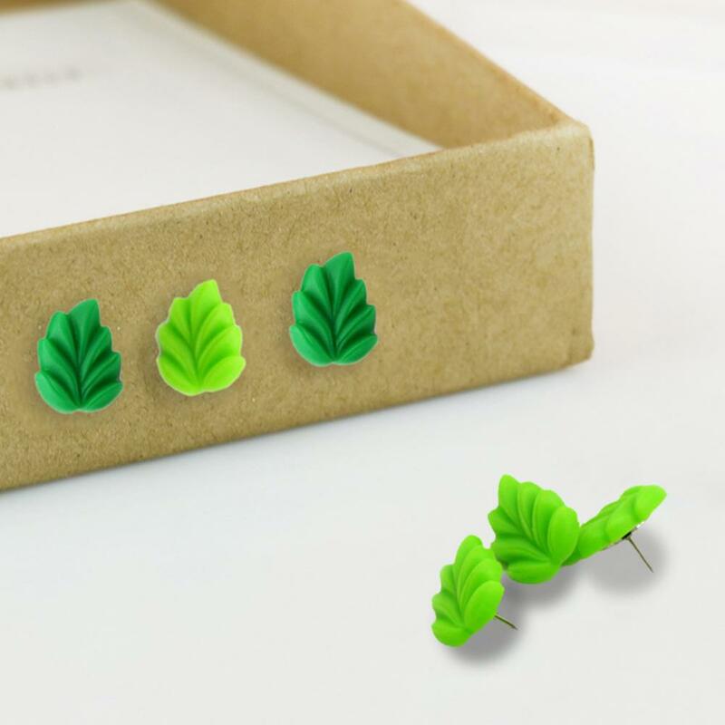 Green Leaves Shape Push Pins, Pushpins Multi-purpose, Boa Fixação Material de Escritório, Excelente Cena Poster, 20Pcs