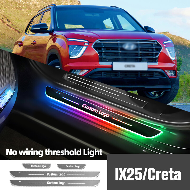 LED車のドアライト,Rhix25スクリーン用にカスタマイズ可能なロゴ付きアクセサリー2014-2019 2016 2017 2018
