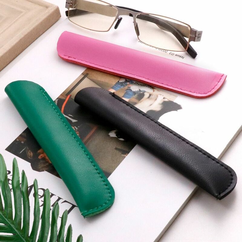 PU Leather PU Pencil Bags Stationery Solid Color Large Capacity Pen Pouch Pencil Case Office Supplies
