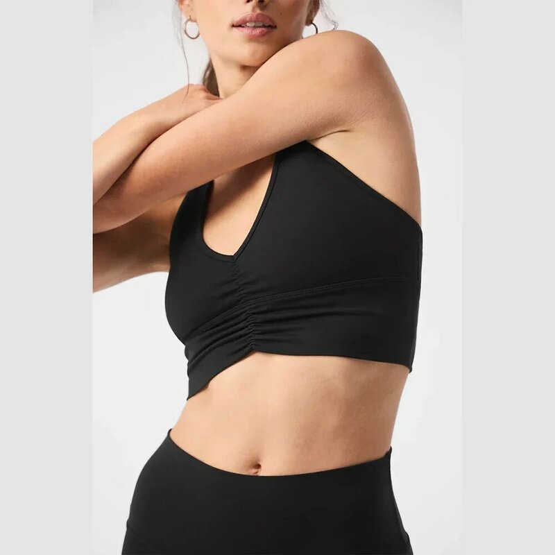 Camiseta sin mangas de Yoga AL aire libre para mujer, Top deportivo de entrenamiento para correr, chaleco elástico suave, ropa interior