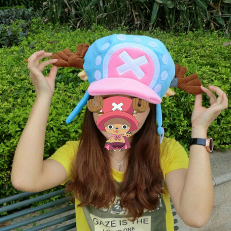 Anime Tony Tony Chopper Cosplay Hat Plush Cotton Hat Warm Hat Cartoon Cap Gift Prop Accessories Cute Girls