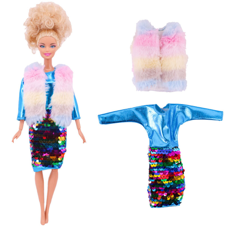 Ropa de muñeca azul, abrigo de moda, pantalones, vestido, ropa de sirena, adecuado para muñeca Bjd de 30Cm y muñecas de 11,5 pulgadas, regalo, accesorios para muñecas para niñas