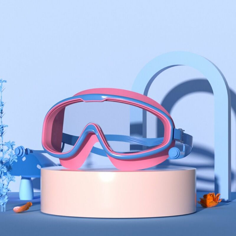 Duże oprawki okulary pływackie szeroki widok dla dorosłych z zatyczkami do uszu gogle pływackie miękkimi narzędziami do pływania sprzęt do pływania przeciwmgielnymi