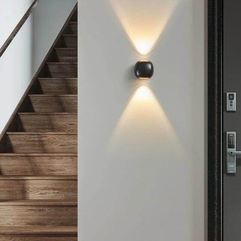 Modern Waterproof Wall Light, Sala, BedroomBedside Wall Lamp, Corredor, Estudo Escada, Dimmable Lâmpada de parede, parede de fundo