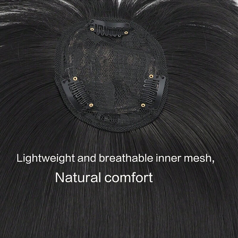 Topper Haarstuk Onzichtbare Naadloze Lange Rechte Pruik Pony Clip Overhead Natuurlijke Onzichtbare Vervanging Cover Wit Haar