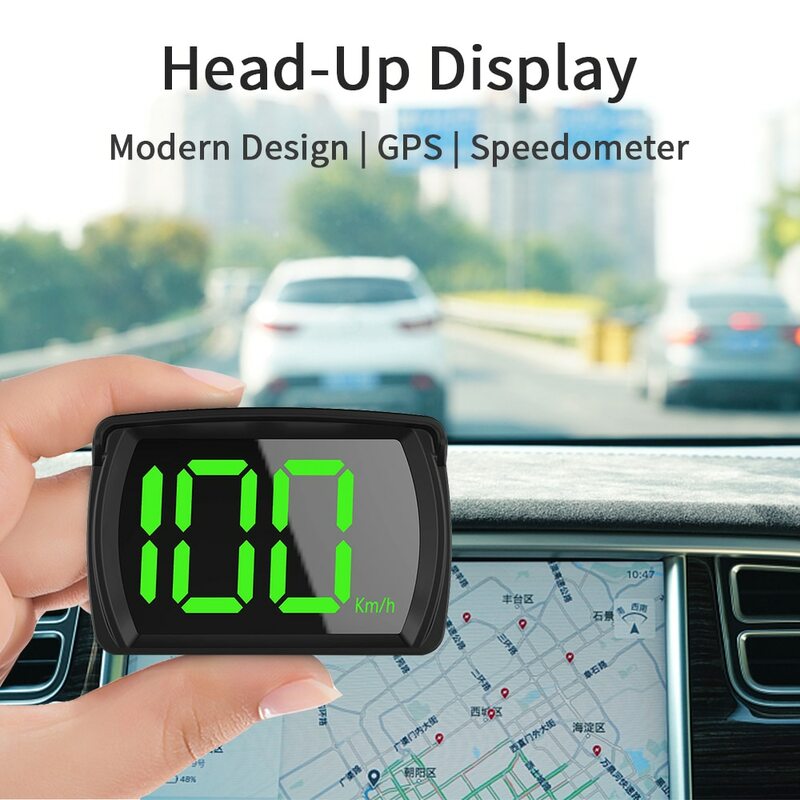 범용 자동차 HUD Y03 헤드업 디스플레이 속도계, GPS 2.8 인치 큰 글꼴 디지털 속도 계량기 시계 게이지, 자동차 액세서리