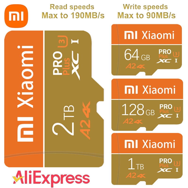 Xiaomi-Cartão de Memória Flash para Nintendo Switch, Micro TF, Cartão SD, Alta Velocidade, UHS-1, V30, U3, 1TB, 2TB, 512GB, 256GB, 128GB, 64GB