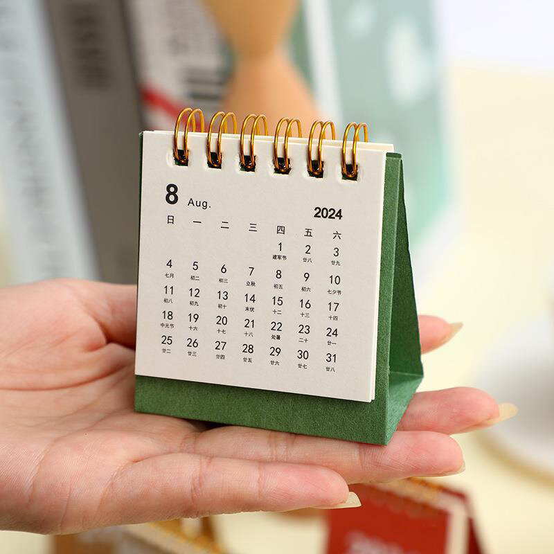 2024 Mini Desk Calendar Desktop Standing Flip Calendar For Planning Organizing Daily Schedule Office School Supplies