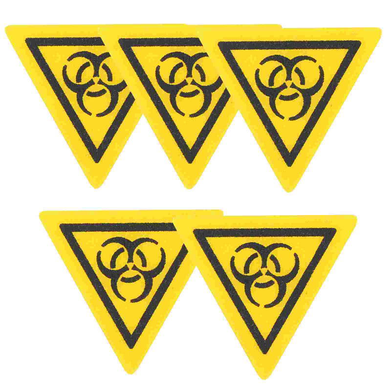 Stiker tanda peringatan, 5 buah stiker peringatan laboratorium, peringatan risiko