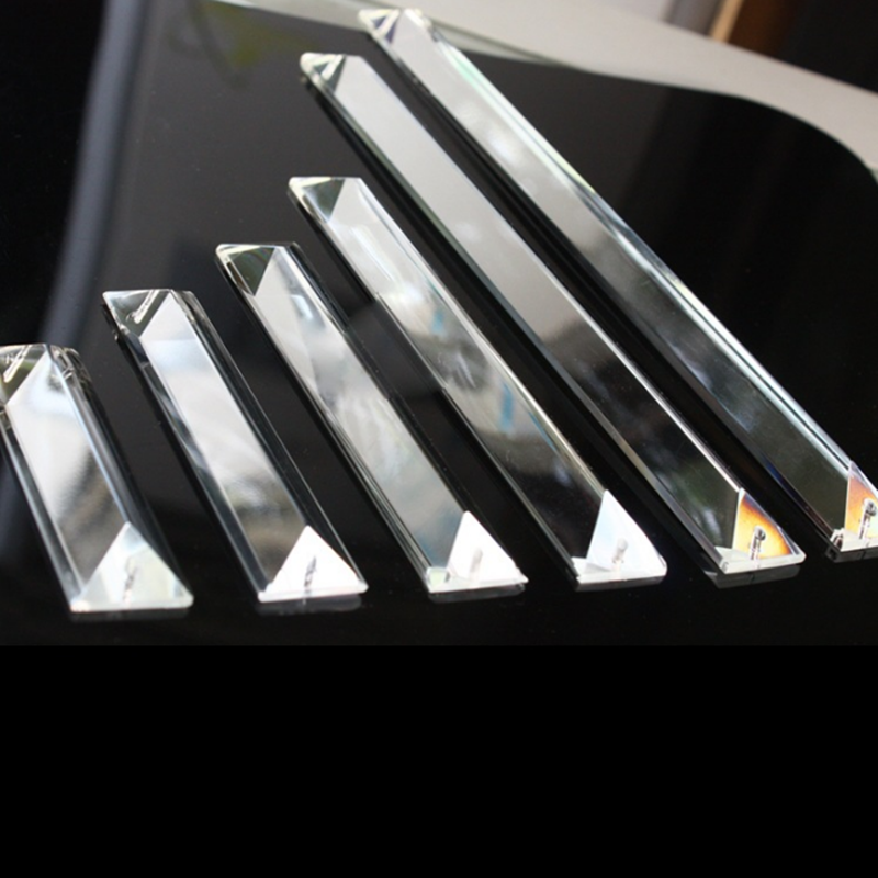 Muslimex 1 pezzo 1 foro/2 fori rifilatura triangolo cristallo trasparente prisma lampadari in vetro parti pendenti