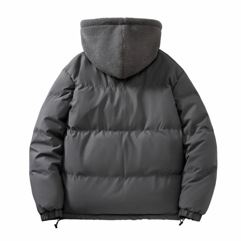 2024 Winter Männer warm Kaschmir Parkas Harajuku Kapuze Wolle Liner Jacke männliche Mode lässig Fleece 8xl