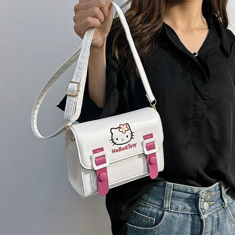 กระเป๋าสะพายข้างลายอะนิเมะ Sanrio 2024กระเป๋าแบรนด์หรูสำหรับผู้หญิงกระเป๋าแบรนด์ดังลาย Hello Kitty Melody Kuromi