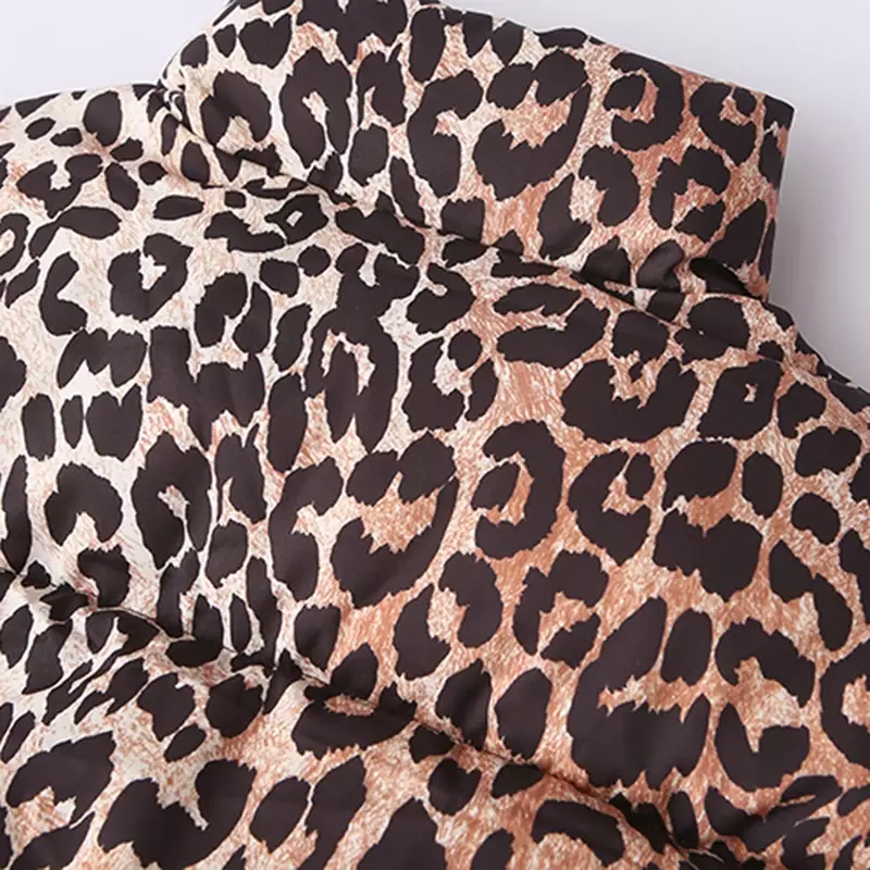 Vestes en coton à imprimé léopard vintage pour femmes, parkas à manches longues, manteau de mode, vêtements de combinaison féminins, hiver, nouveau
