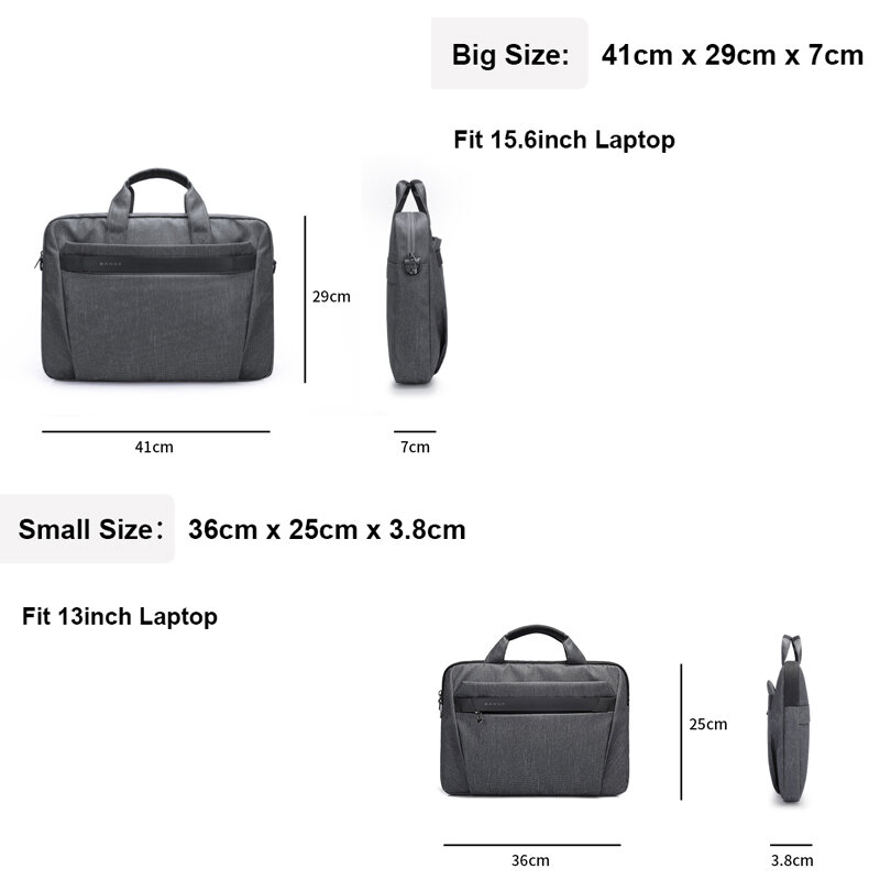 BANGE Business Classic Men's Shoulder Bag Work Handbags Men Briefcase Women 15.6 inch Laptop Bags Lightweight Messenger Bag