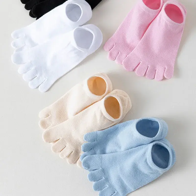 Носки-невидимки женские хлопковые, тонкие мягкие дышащие с дезодорирующим эффектом, 5 пар, летние
