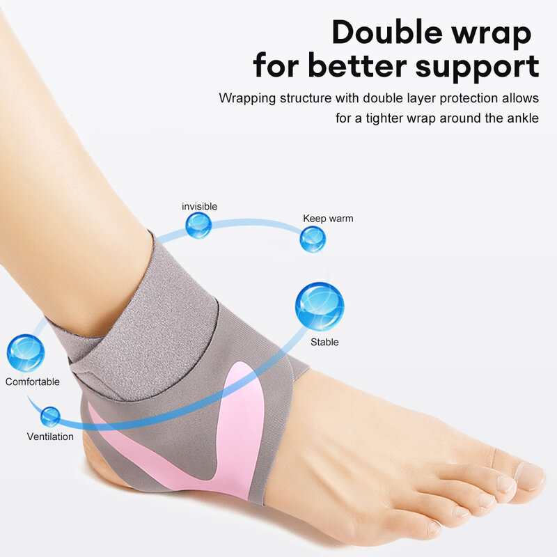 Suporte de tornozelo esportivo para mulheres, homens, ajustável, compressão, envoltório de tornozelo, macio, elástico, respirável, protetor de tornozelo P