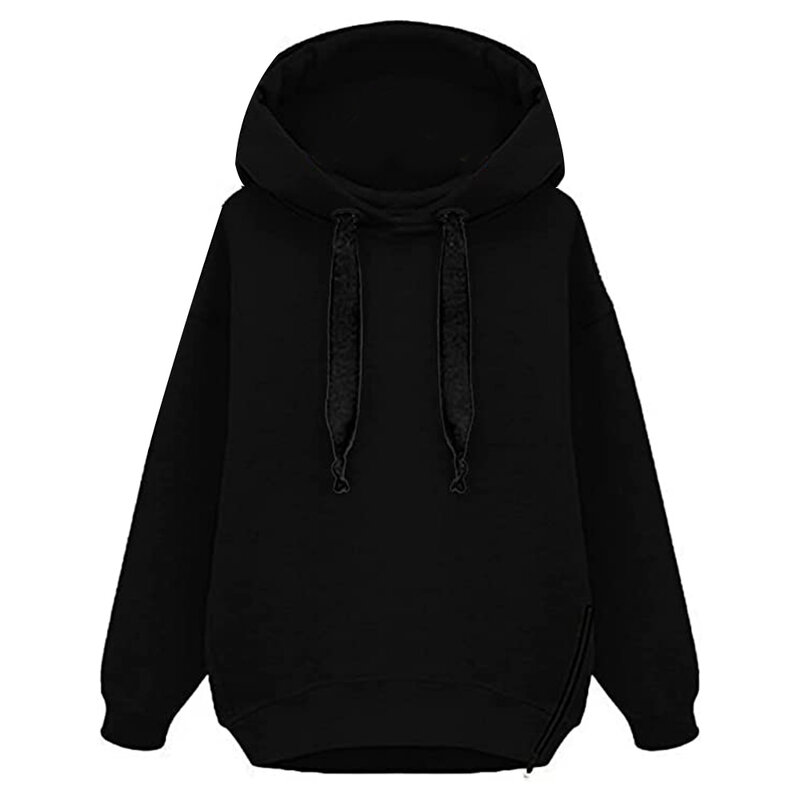 Women's Hooded Jacket Long Sleeve Thick Sweatshirt Tops Relaxed Fit Drawstring Hood Gifts for Birthday