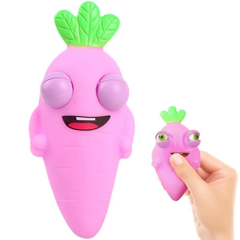 Juguete divertido de zanahoria para apretar, juguetes antiestrés de expresión vívida, juguetes Fidget para adultos y niños, 5D Eye Popping