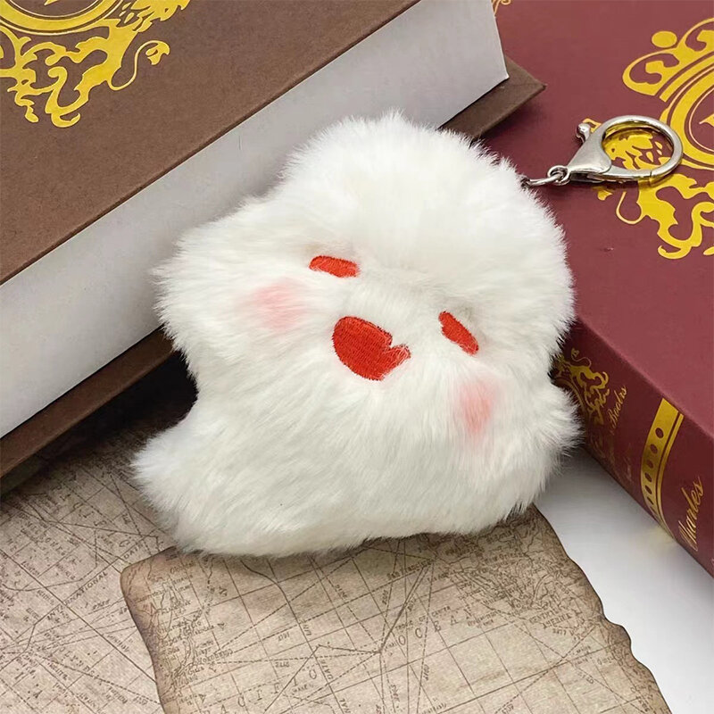 Cute Doll Anime Keychain Hu Tao Ghost Kawaii Plush Stuffed Cartoon Bag Pendant Kawaii Ornament Friend Gift