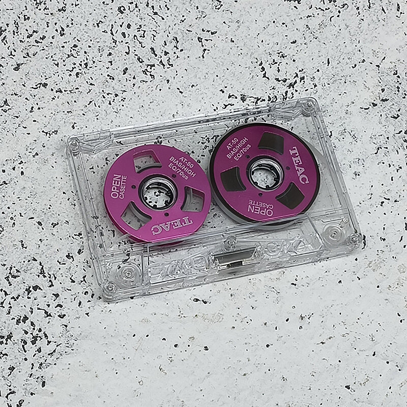 1Pc Klein Formaat Dubbelzijdige Kleur Behuizing Lege Tape Metalen Mini Markt Kan Opnemen 50 Minuten Lege Tape Blanco Cassetteband