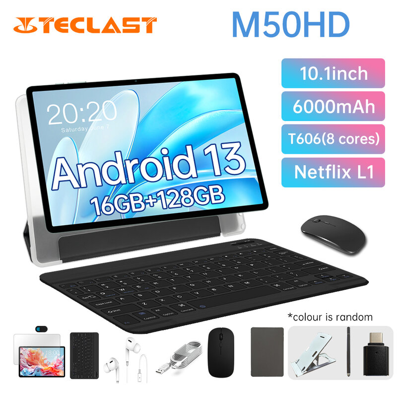 Teclast M50HD 2024 태블릿, Unisoc T606, 8 코어, 1.6GHz, 16GB, 8GB + 8GB 듀얼 SI RAM, 128GB ROM, 10.1 인치, 1200 × 1920iPS, TDDI, WIFI5G, 4G