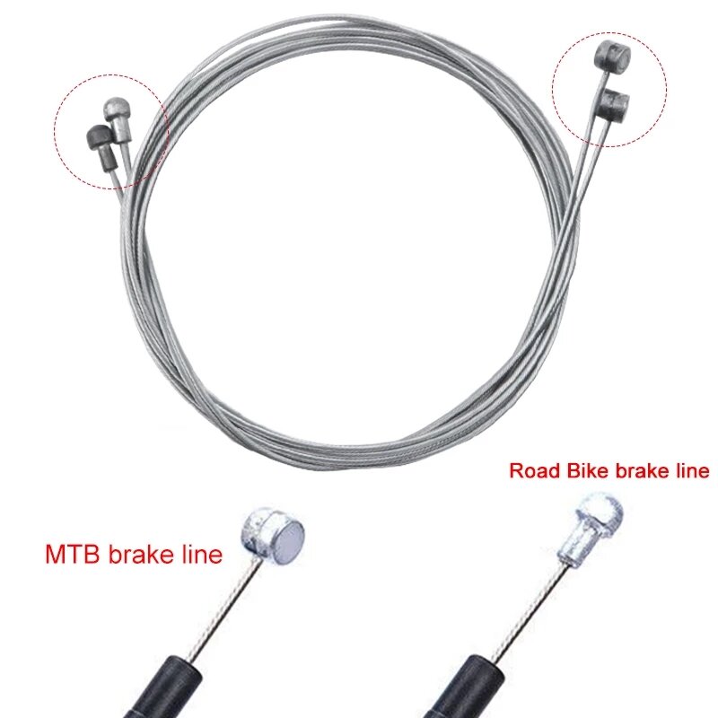 Kabel rem sepeda Universal, 1 Set kabel rem sepeda dan Kit rumahan untuk Derailleur sepeda gunung MTB dengan tutup kabel sepeda
