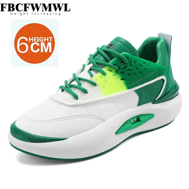 Sepatu Sneakers Kasual Fashion Warna Campuran Sepatu Lari Sol Tebal Sepatu Latihan Penambah Tinggi untuk Pria Ukuran 39-44 Zapatillas Hombre
