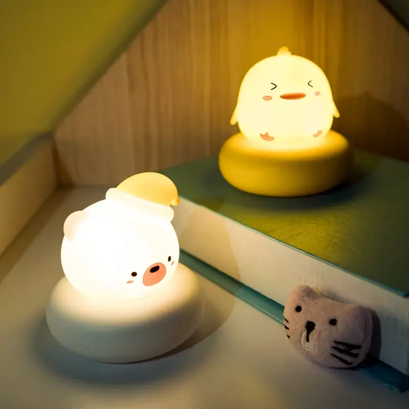 Veilleuse USB mignonne pour enfants, lampe à LED de dessin animé, ours, lapin, bébé, maison, chambre d'enfant, cadeau de Noël