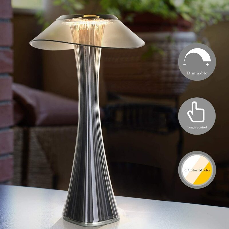 Lámpara de mesa con Sensor táctil, recargable por USB, protección ocular, luz nocturna, decoración acrílica, lámparas de escritorio para Bar, dormitorio, mesita de noche, café