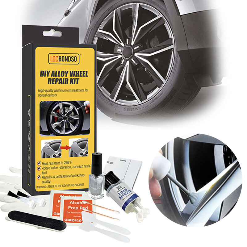 New Aluminum Alloy Car Wheel Repair Cleaning Kit Can Be Washed Car Rim Repair Tool Set Dent Scratch Repair Alloy Rim Accessories