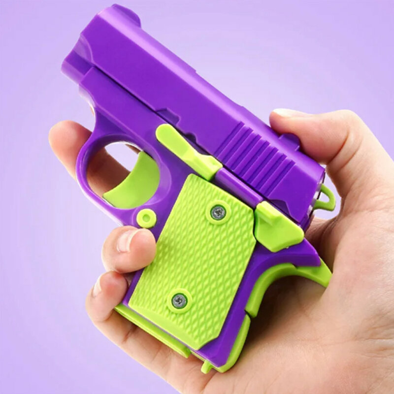 ปืน3D ขนาดเล็กสำหรับเด็ก1911ของเล่นสำหรับเด็กและผู้ใหญ่ของเล่น Relief ความเครียดของขวัญวันคริสต์มาสพิมพ์ลายแรงโน้มถ่วงของลูกกระโดดแครอท