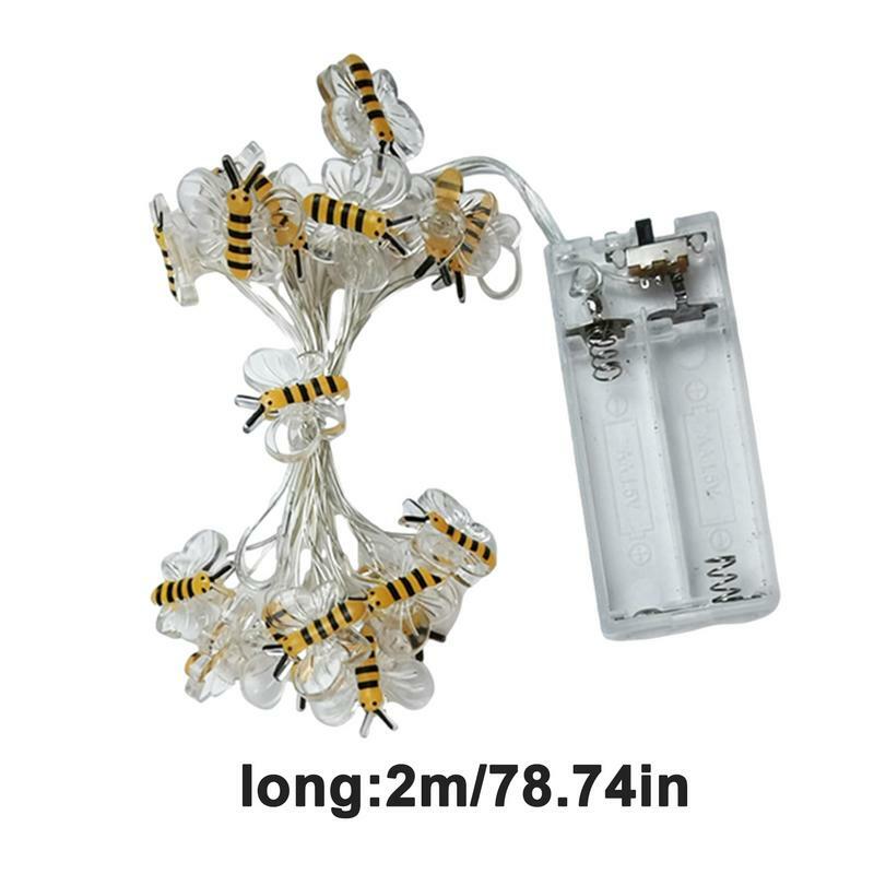 Bee lampu tali LED 20 LED, lampu tali dekorasi luar ruangan lebah untuk pesta pernikahan balkon halaman